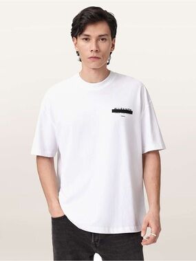ALLSAINTS London White Graphic T-Shirt Men's Size Medium